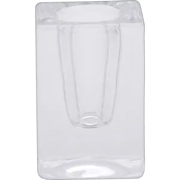 Stabkerzenhalter Glas grau / schwarz klein