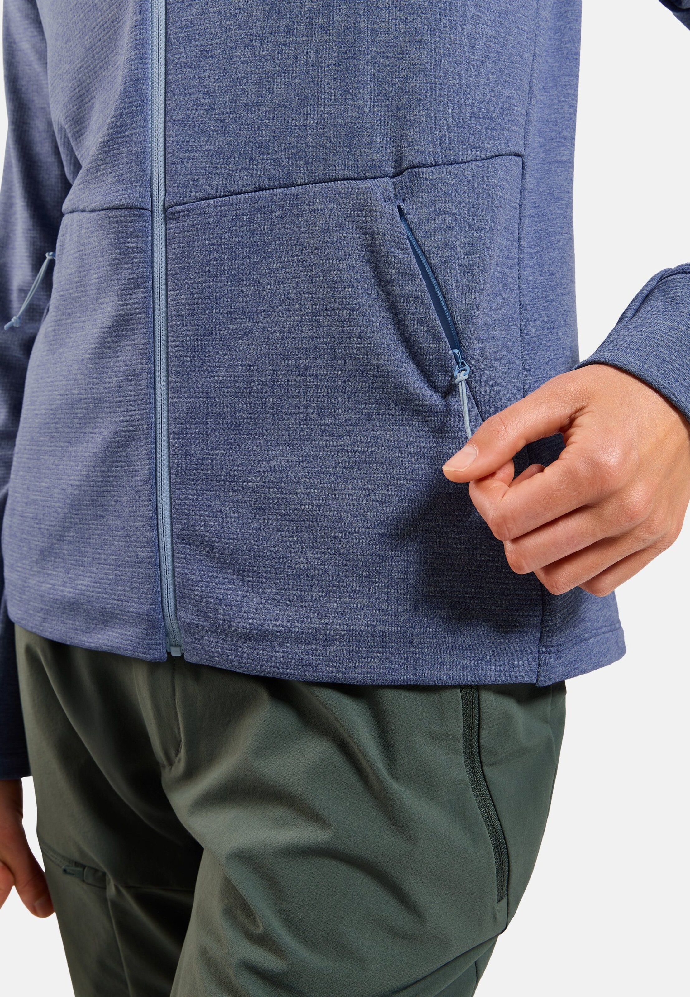 Essentials Multisport Mid Layer aus Grid-Fleece mit Reissverschluss in Blue heron melange