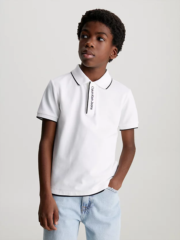 Camisa polo com gola com logotipo