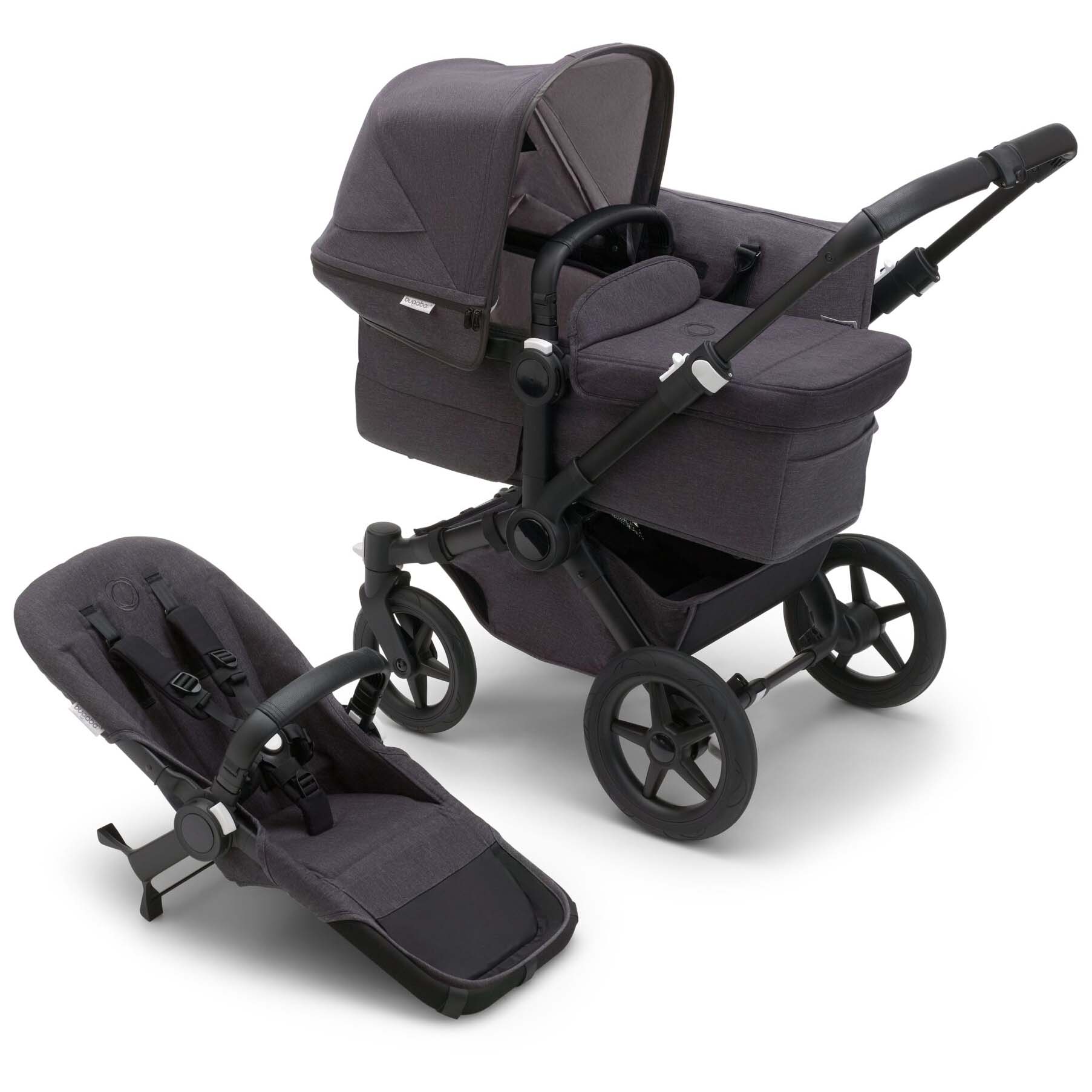 Bugaboo Donkey5 Mineral compleet Black Washed Black - kinderwagens - Prénatal