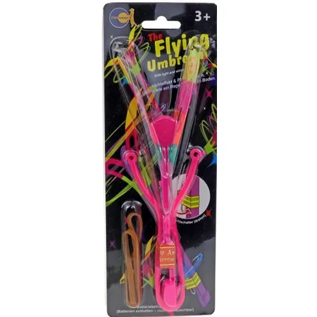 Fun Trading Flying Umbrella leuchtender Flugkreisel 25 cm, 1 Stück, 4-fach sortiert