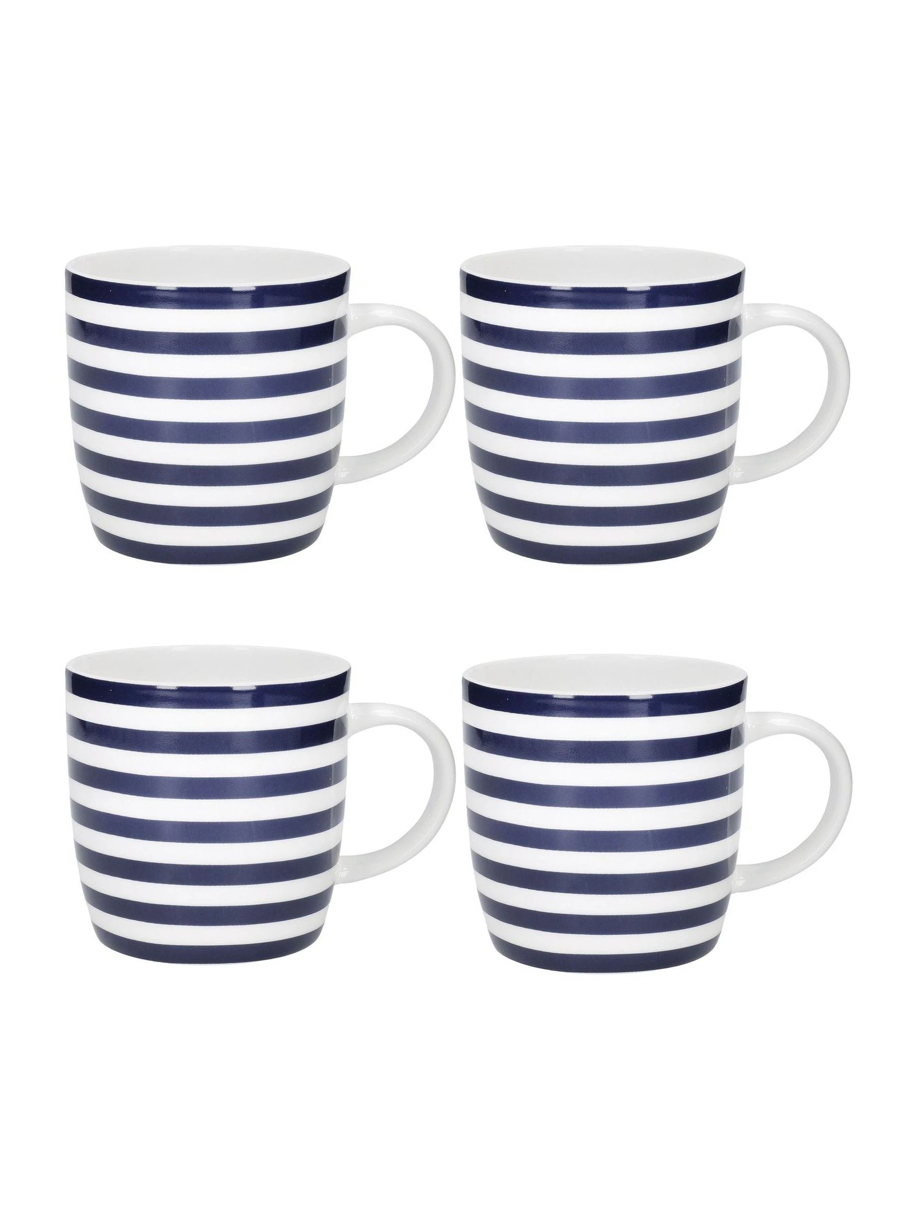 Kitchencraft Set of 4 Striped Ceramic Mugs