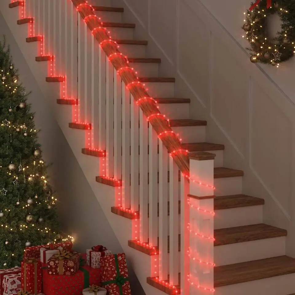vidaXL - Touwenlicht met 1200 LED 50 m - Rood - PVC
