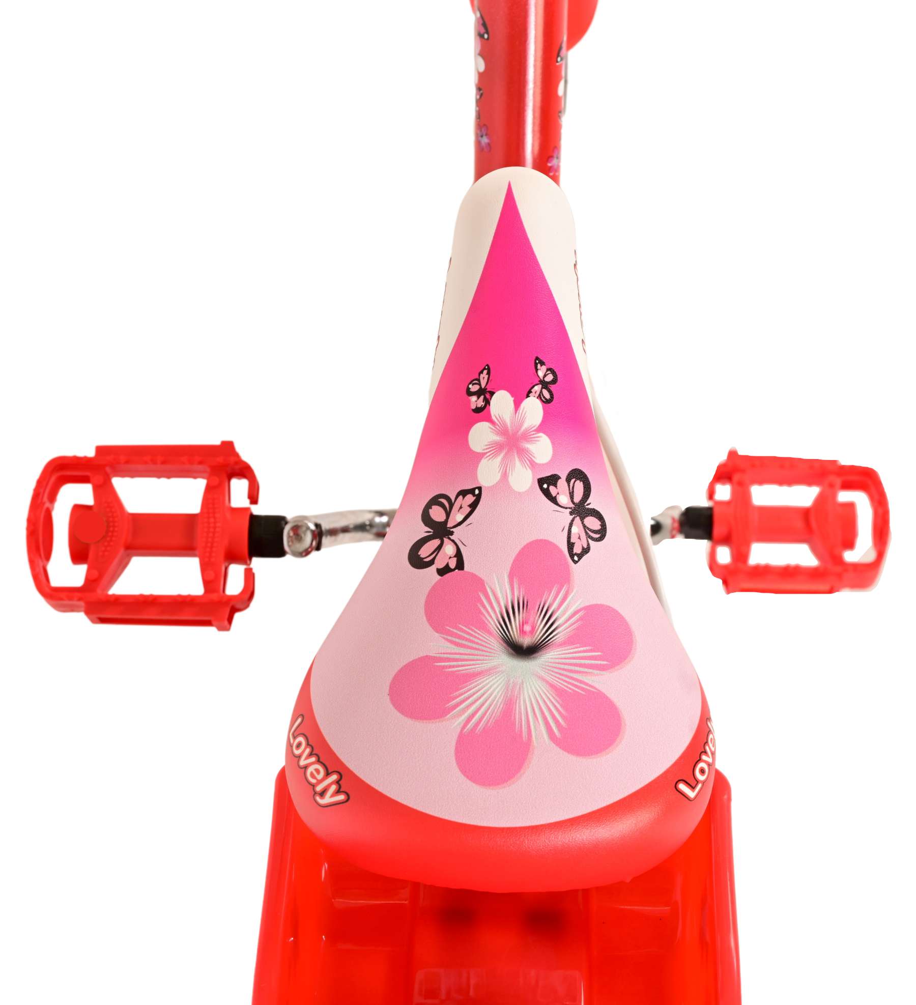 Kinderfahrrad Lovely Fahrrad für Mädchen 16 Zoll Kinderrad in Rot Weiß