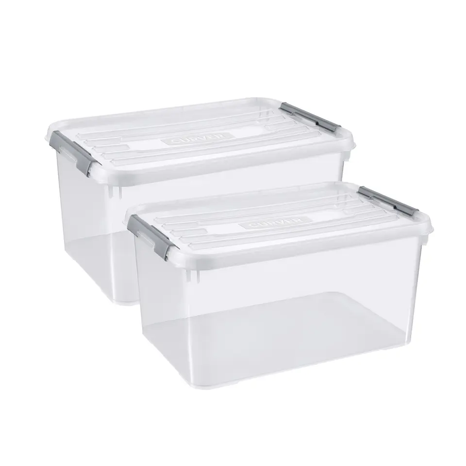 Curver Handy  Opbergbox - 50L - 2 stuks - Transparant met deksel