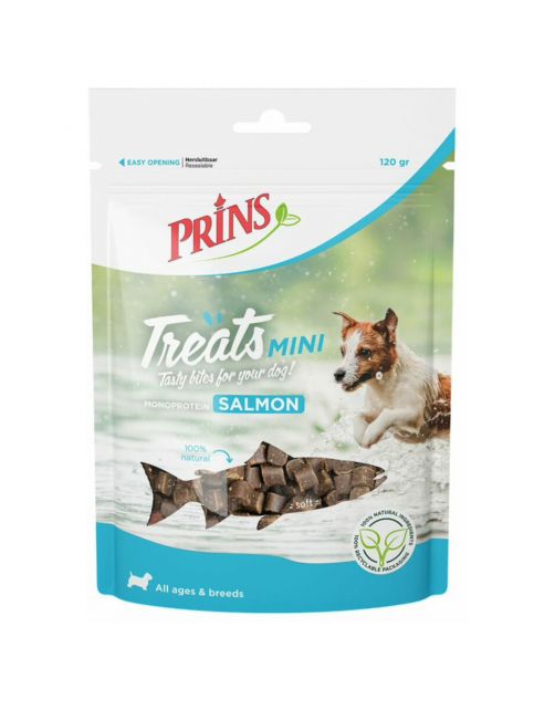 Prins Treats Mini - Hondensnacks - Zalm 120 g Geschikt Voor Alle Rassen