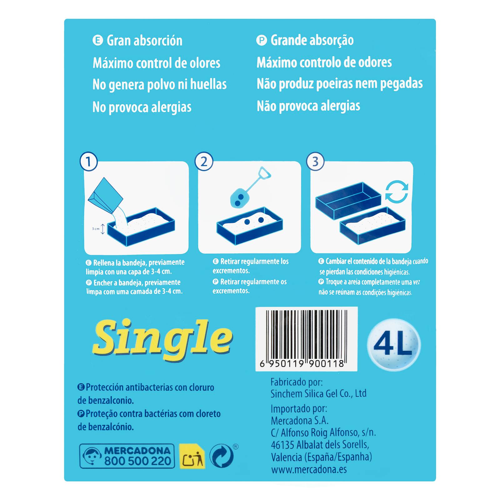 Litière pour chat Silica Pearl simple