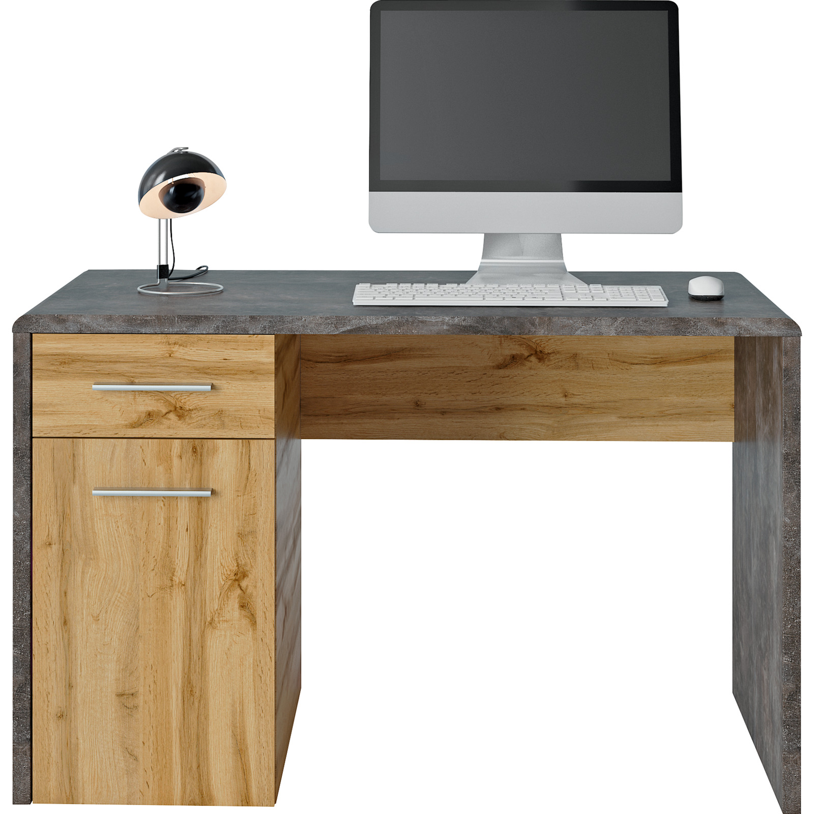 Schreibtisch Trevi Dekor Beton dunkel Wotaneiche 120 x 75,5 x 60 cm
