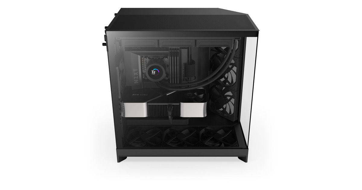 NZXTH9 Flow midi tower behuizing  (Zwart (mat) | 2x USB-A | 1x USB-C | Tempered Glass)