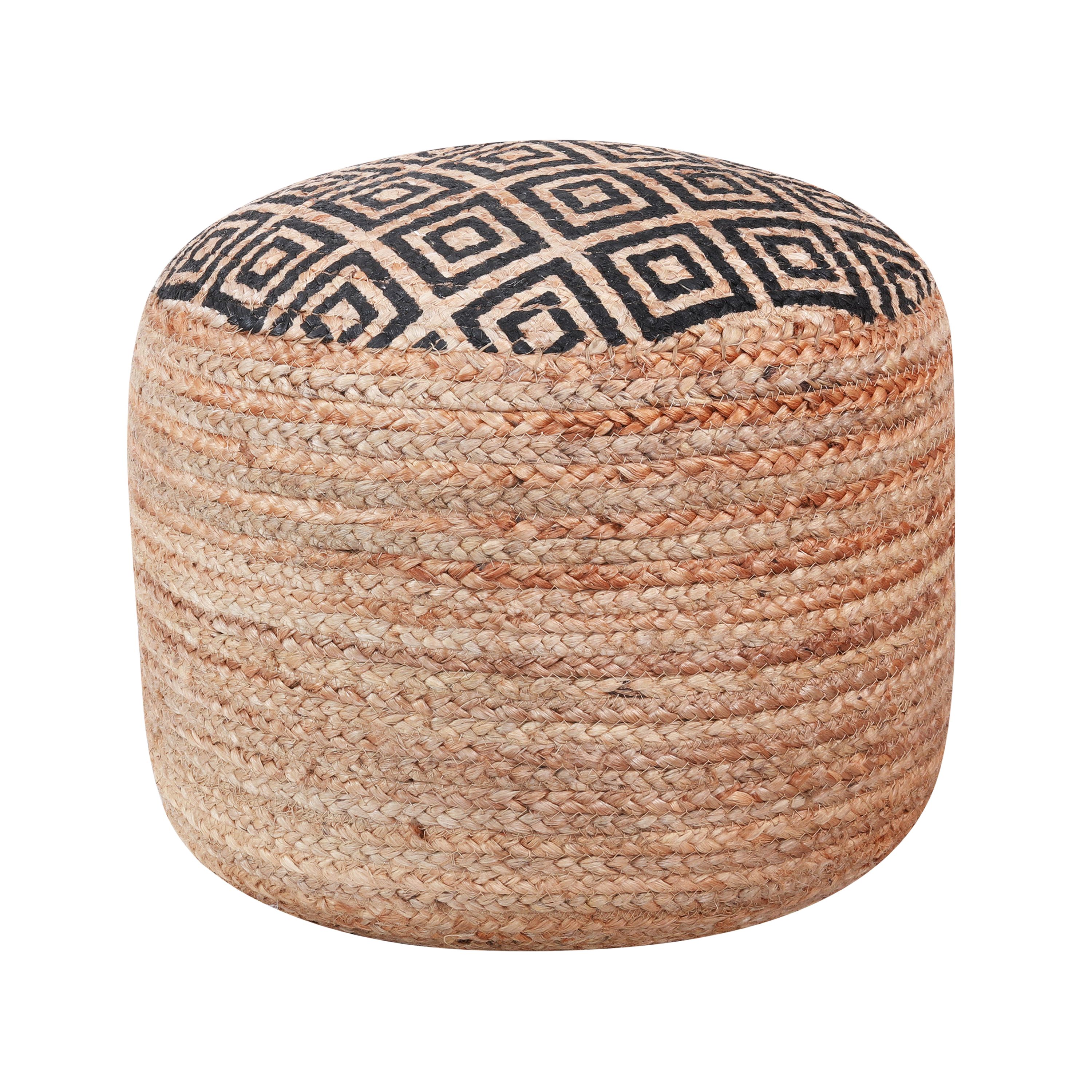 Pouf NETANJA schwarz/natural