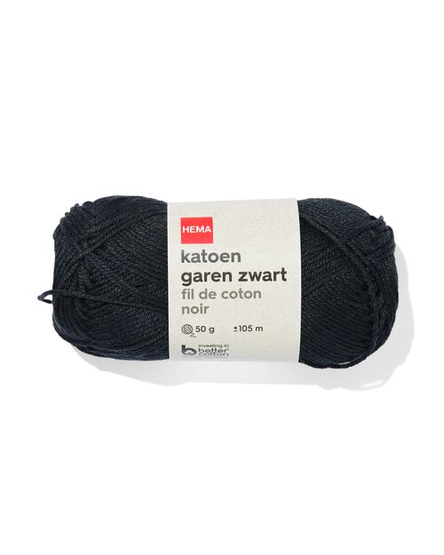 fil de coton noir 50g 105m