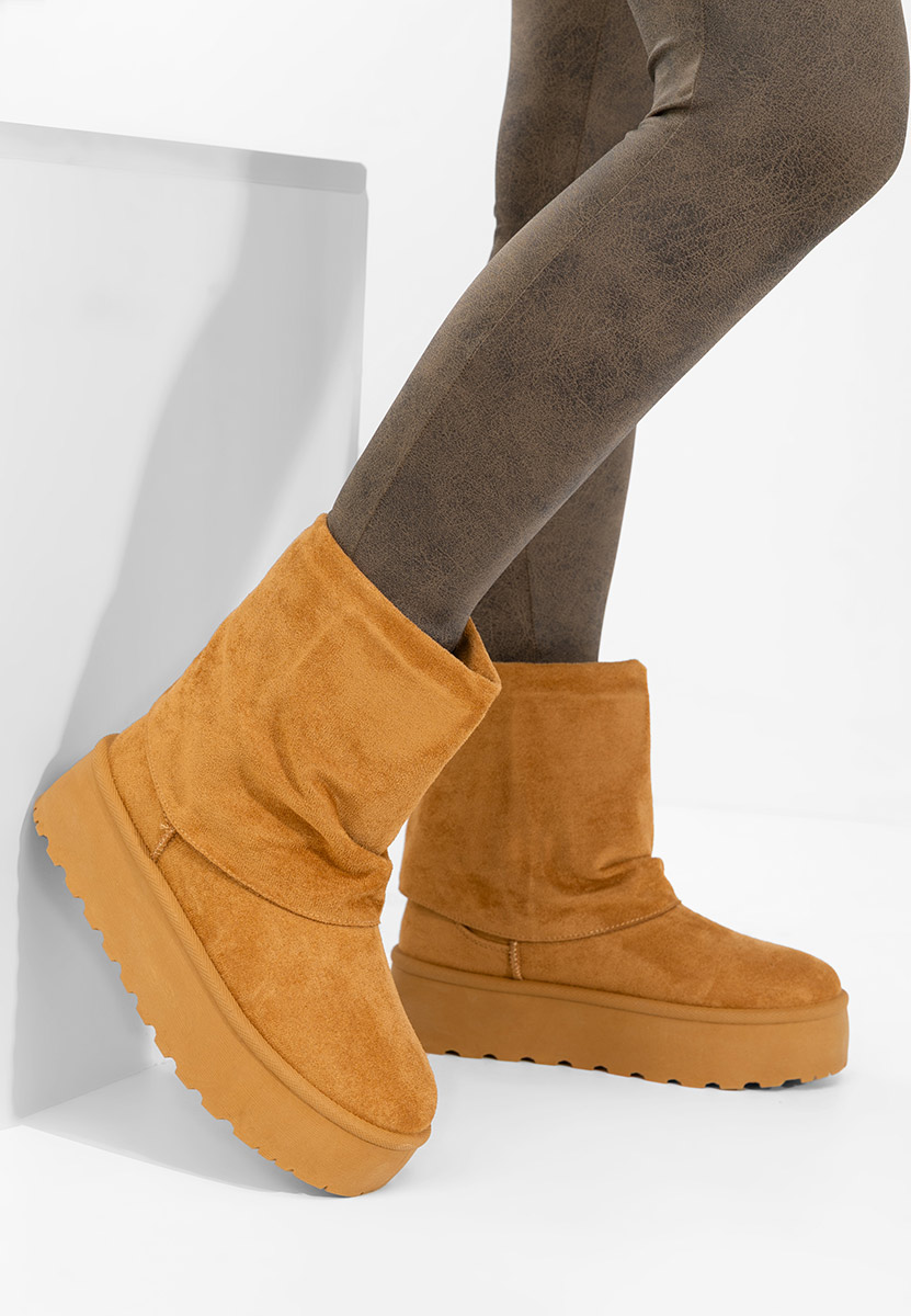 Bottes à plateforme chameau Janesia