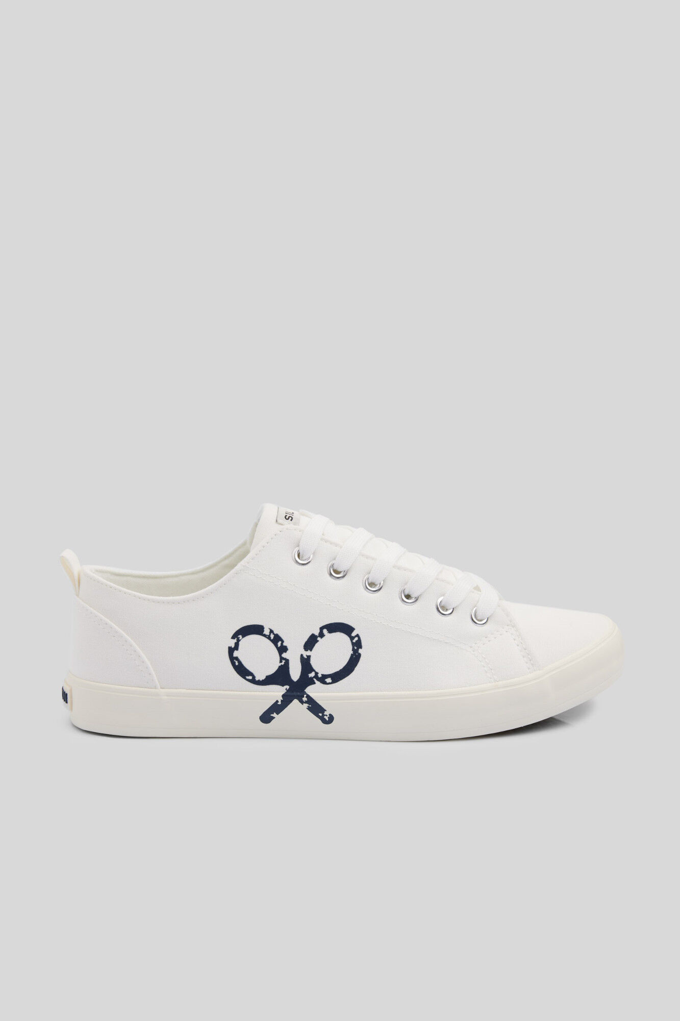 Tênis de lona branco estampado - Branco