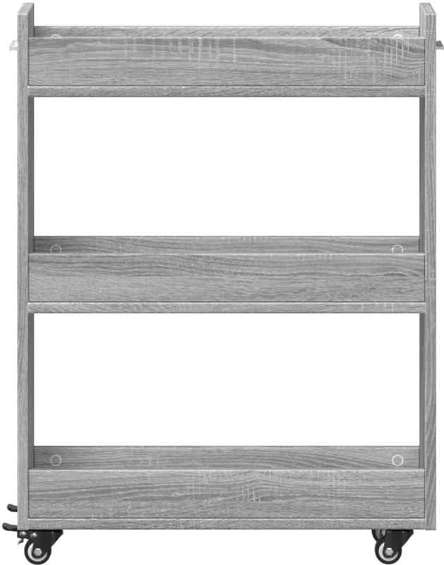 vidaXL Kast met Wieltjes - Grijs - Bewerkt Hout - 2 Vakken