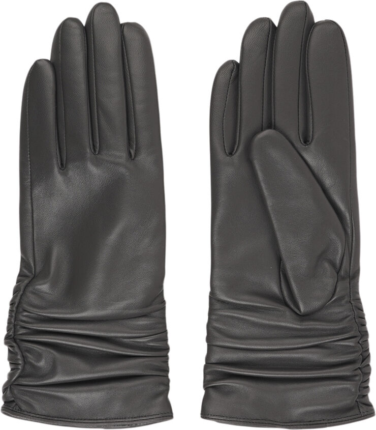 Lovelies ASTI - FEMININE LEATHER GLOVES WITH CASHMERE LINING Dark grey