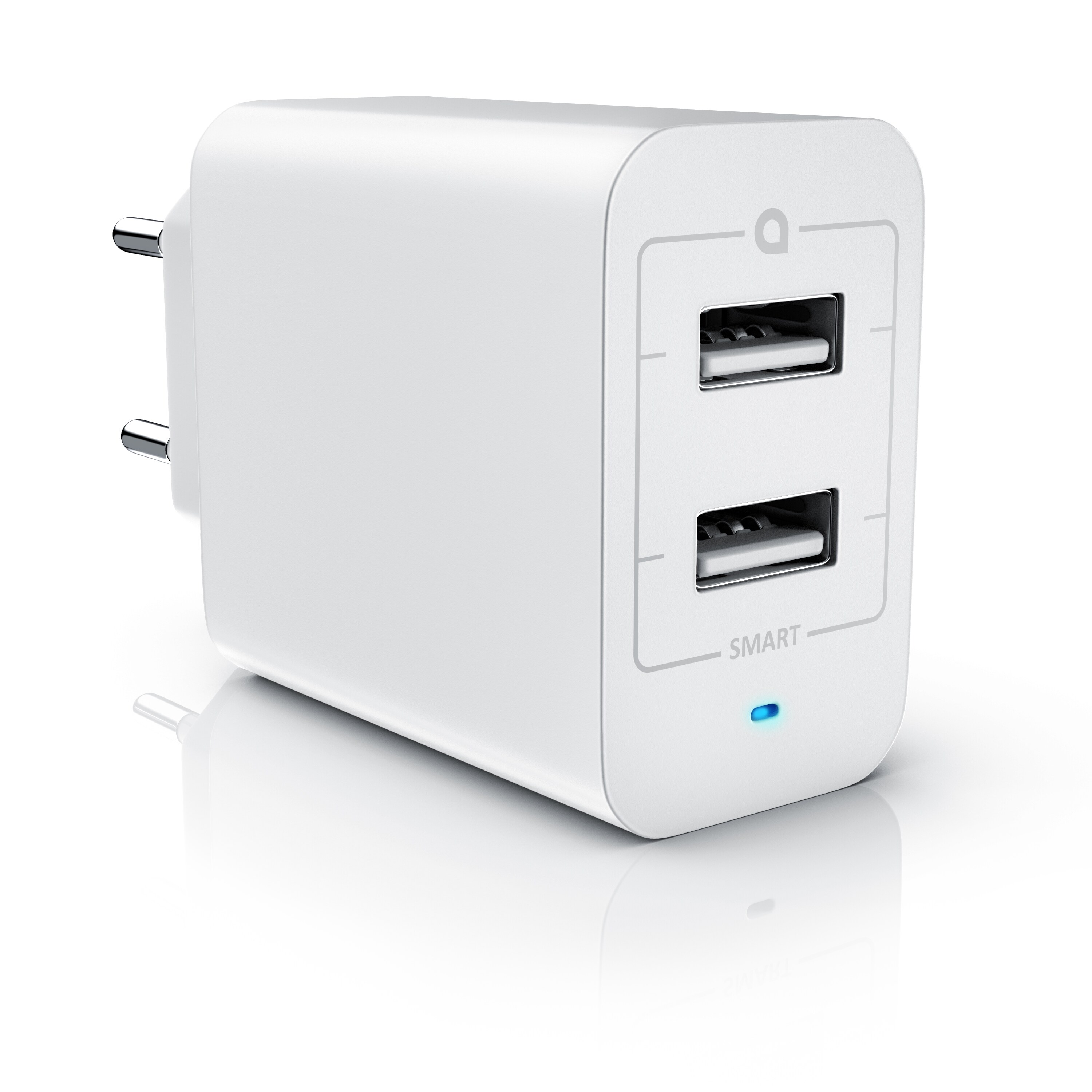Aplic USB-Ladegerät 4800 mA, 2-Port Netzteil für Handy/Smartphone/Tablet, 4800mA - 2400mA je Port