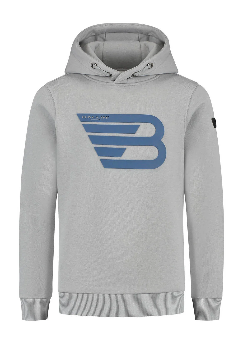 Ballin hoodie met logo grijs/blauw