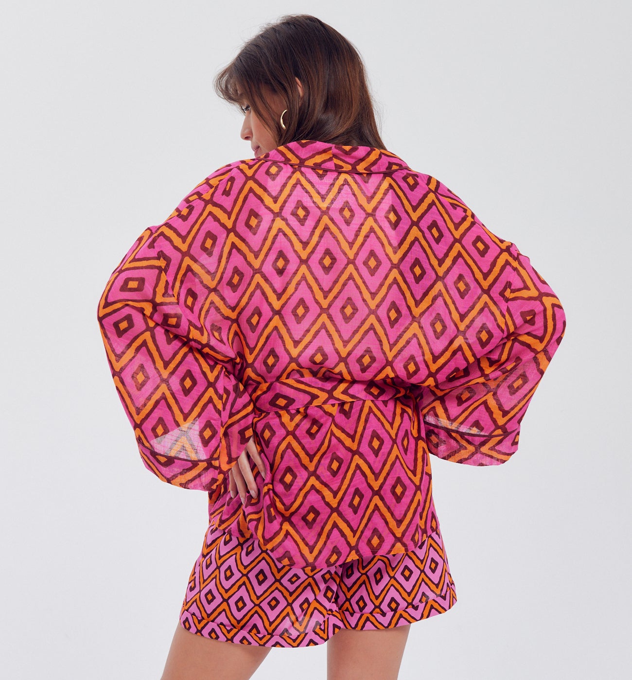 Veste kimono motif DIMB - Imprimé multicolore