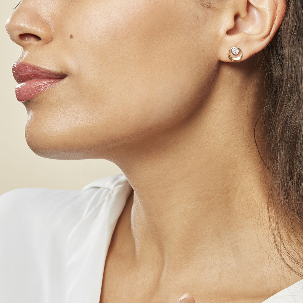 Boucles D'oreilles Puces Liana Or Jaune Diamant