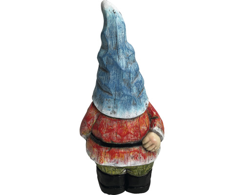 Tuinfiguur decoratief figuur Lafiora kabouter 21,5 x 18 x 44 cm rood