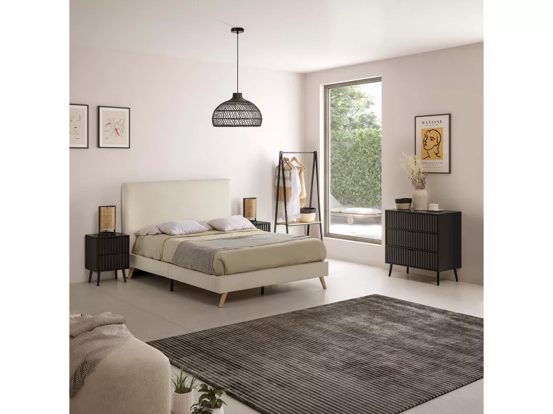 Commode Lluvia 3 tiroirs couleur noir