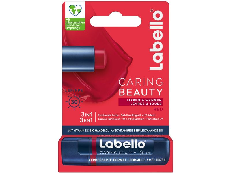 LABELLO Caring Beauty Lip Red 4.8 g Lippenpflege für ein strahlendes und gepflegtes Lächeln für jeden Tag