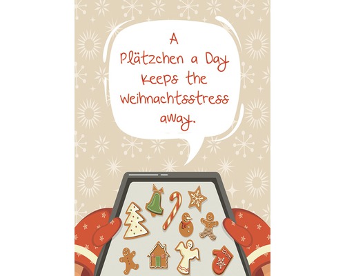 Kerstkaart Een koekje per dag... 10,5x14,8 cm