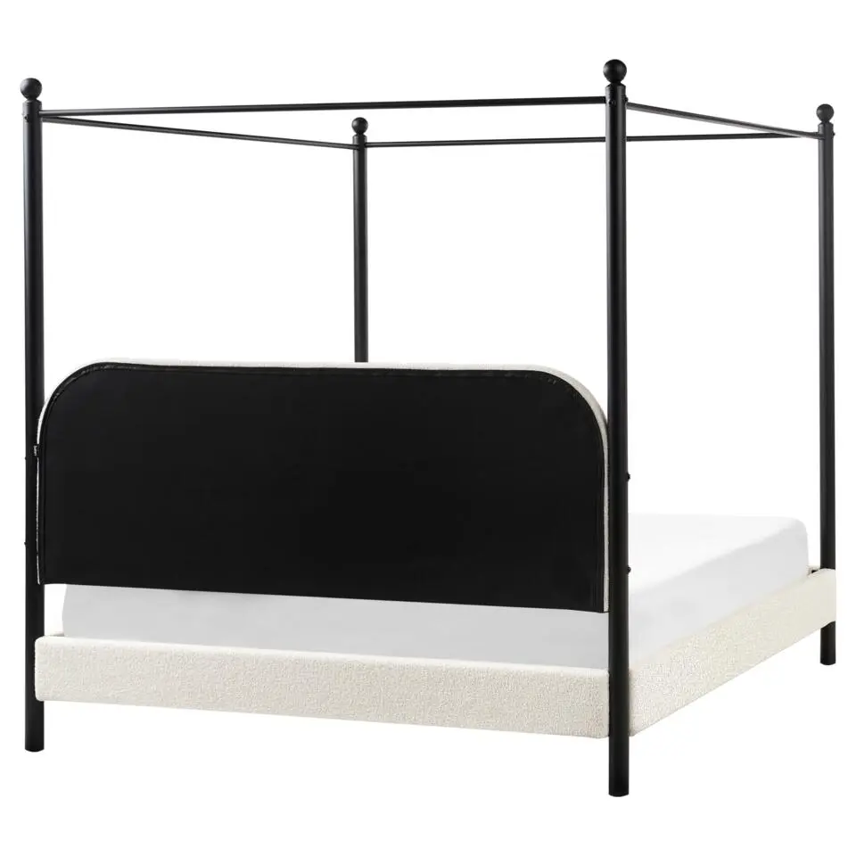 DANNEMOIS - Tweepersoonsbed - Gebroken wit - 160x200 cm - Bouclé