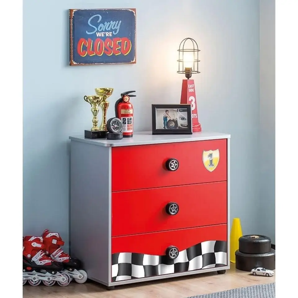 Autobed - Jongenskamer - Kinderkamer - 208x109x81 cm - Rood