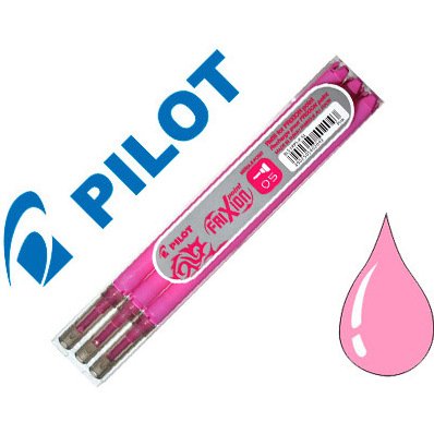 Recharge roller pilot frixion point pointe aiguille 0.3mm encre effaçable coloris rose set de 3 unités