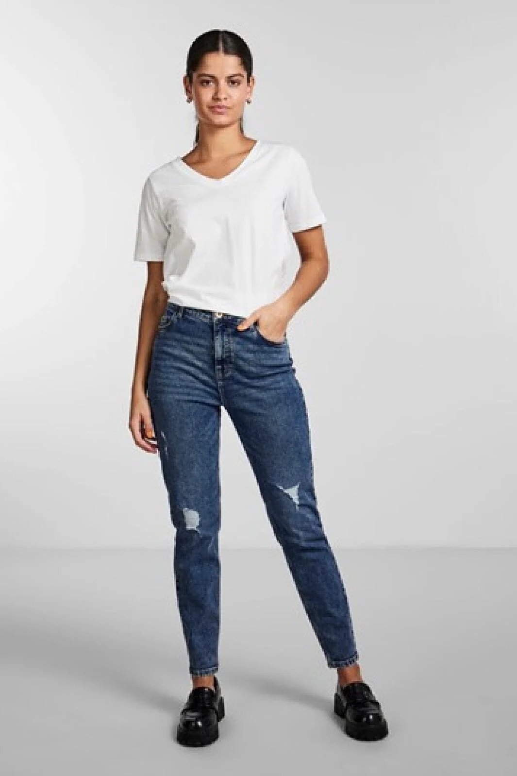 Pieces PcKesia Mom HW Ank. Jeans NOOS medium blue denim