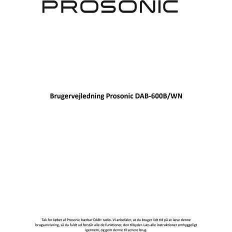 Prosonic DAB-600 radio - valnød