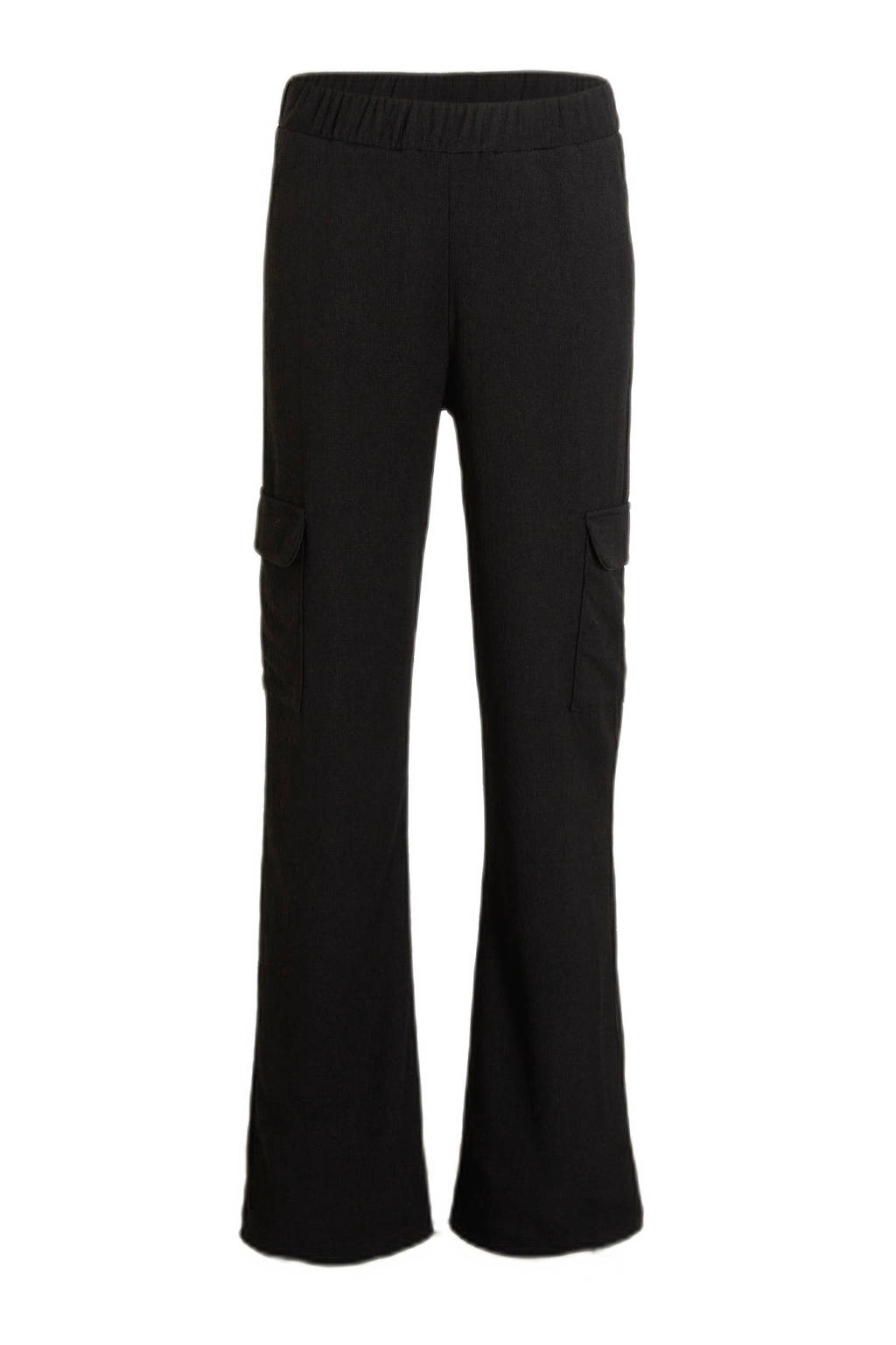 anytime crinkle cargo broek zwart