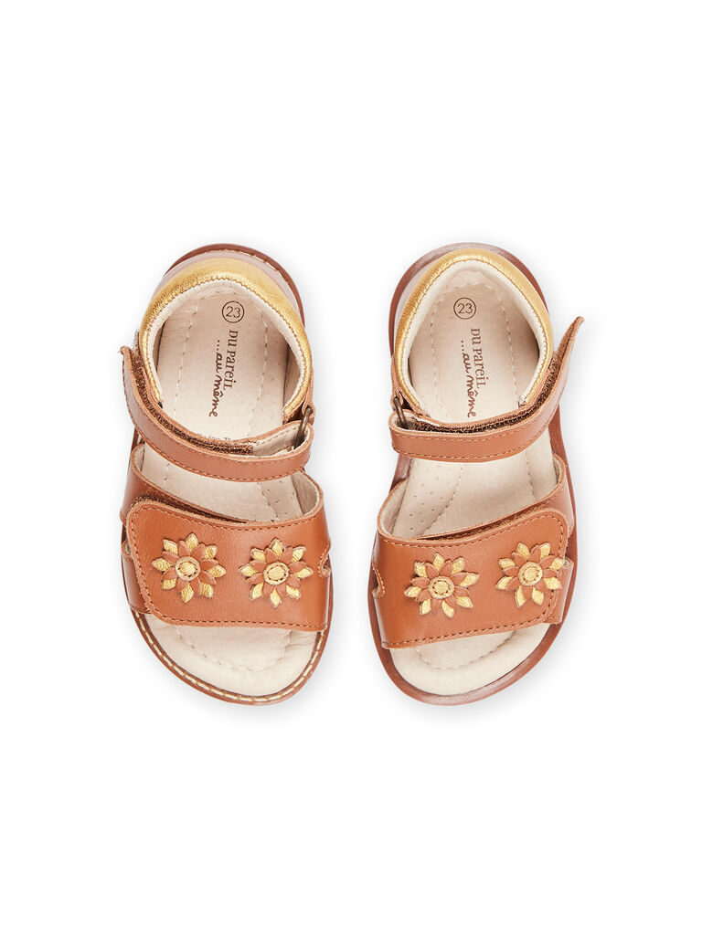 Sandales camel en cuir