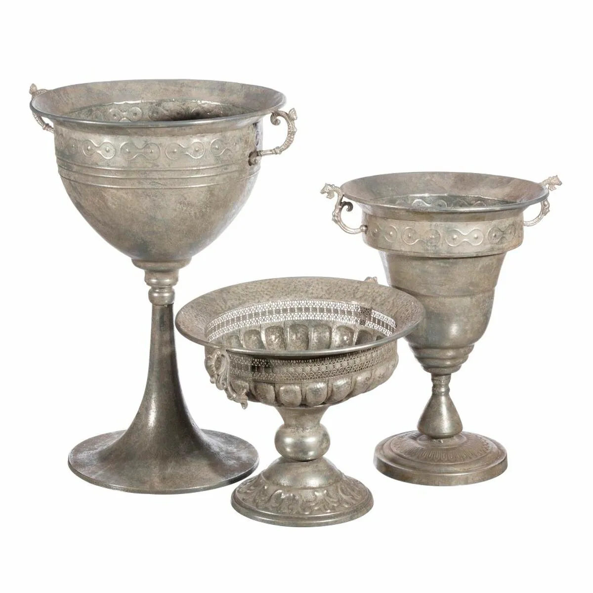 BigBuy Home Vase Métal Argent BigBuy