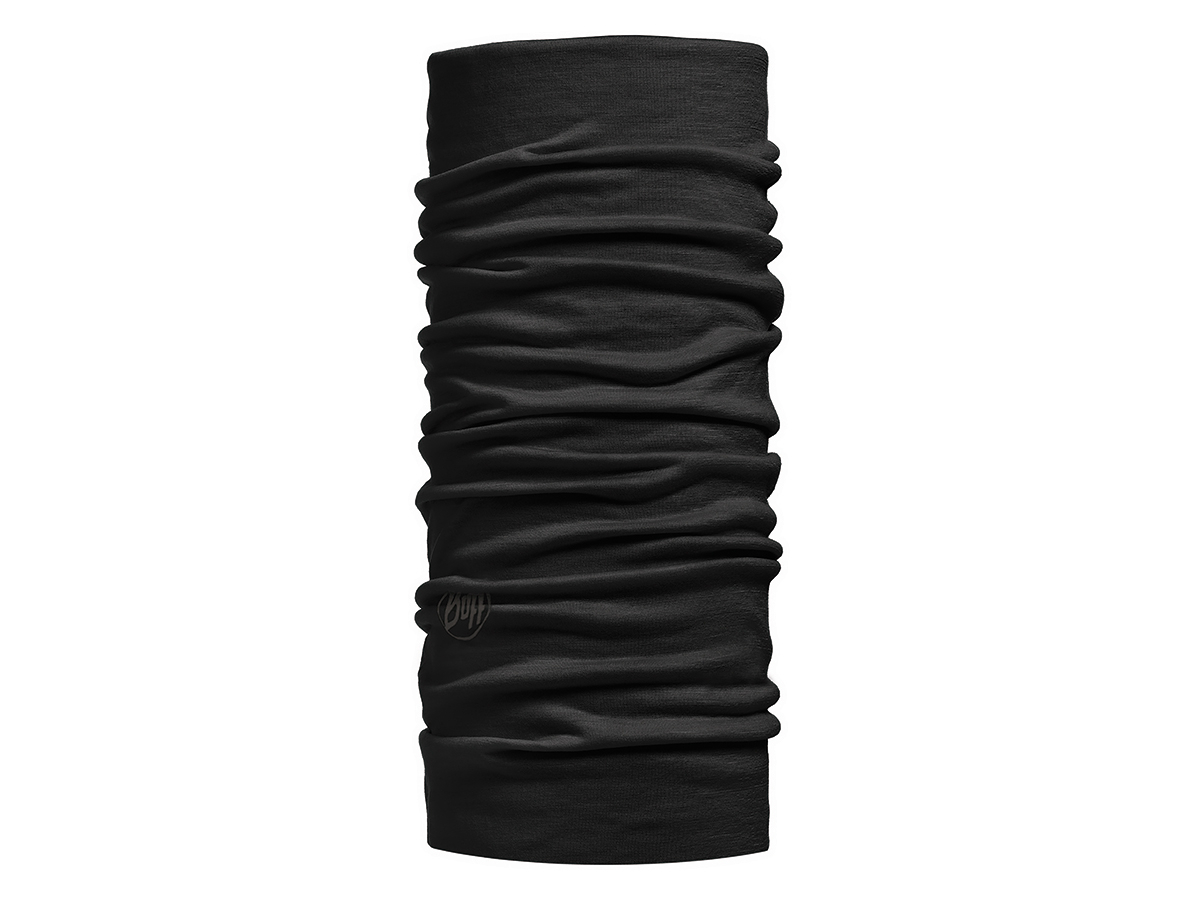 Buff Merino Lightweight nekwarmer - Solid Black