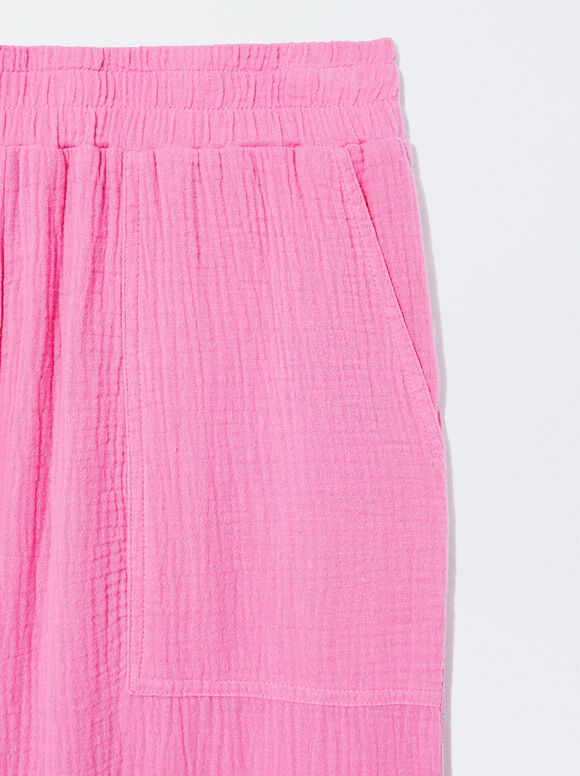Calça texturizada - Rosa
