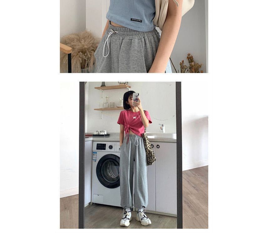 CRIBI - Effen Harem-joggingbroek met trekkoord in de taille