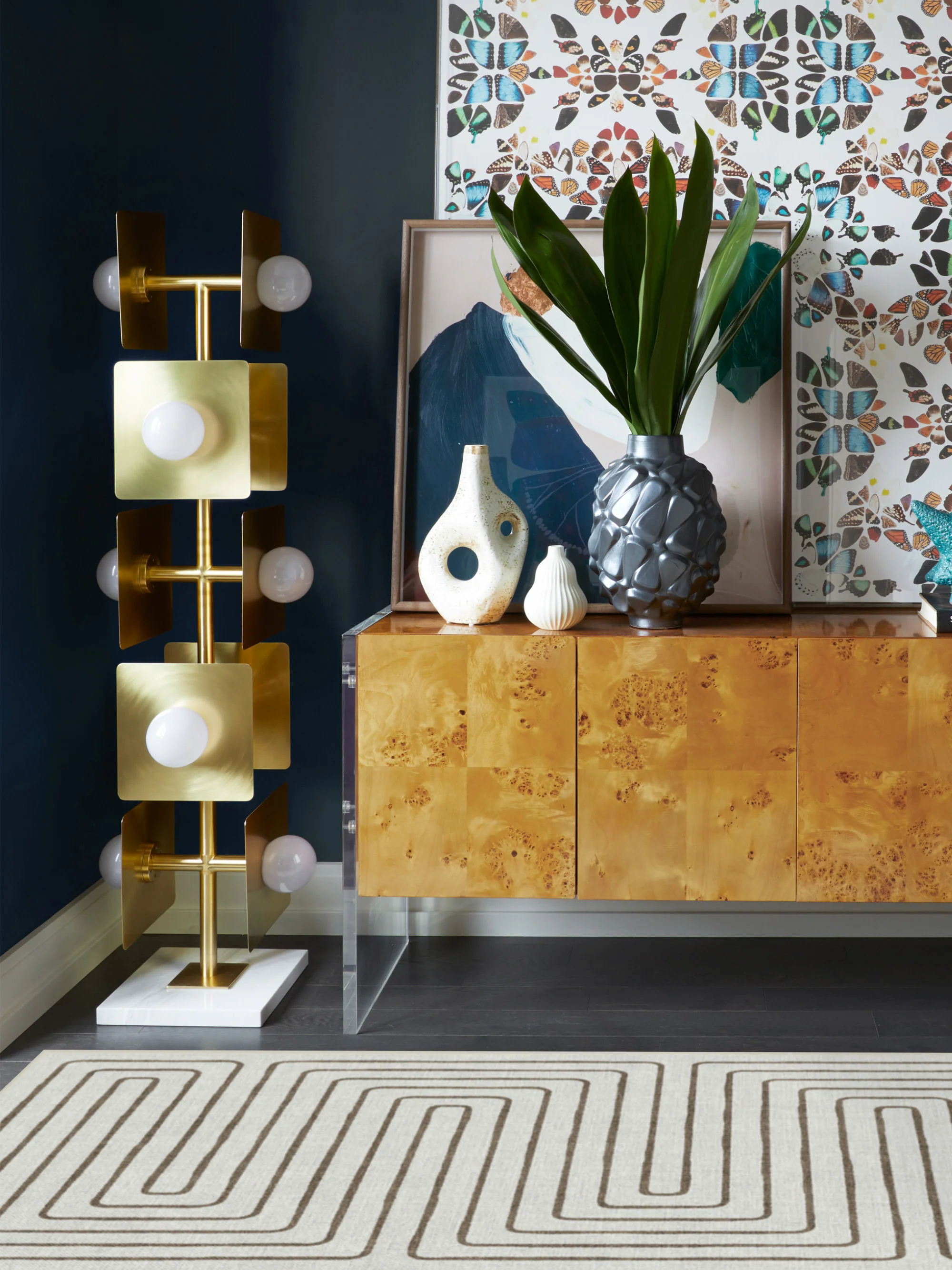 Wasbare laagpolige loper Labyrinth van Jonathan Adler