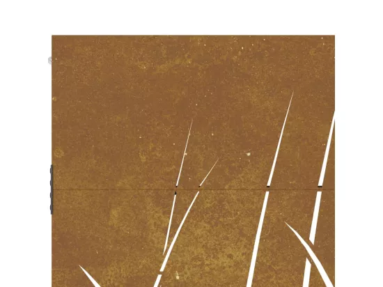 Portail de jardin 85x125 cm acier corten conception d'herbe