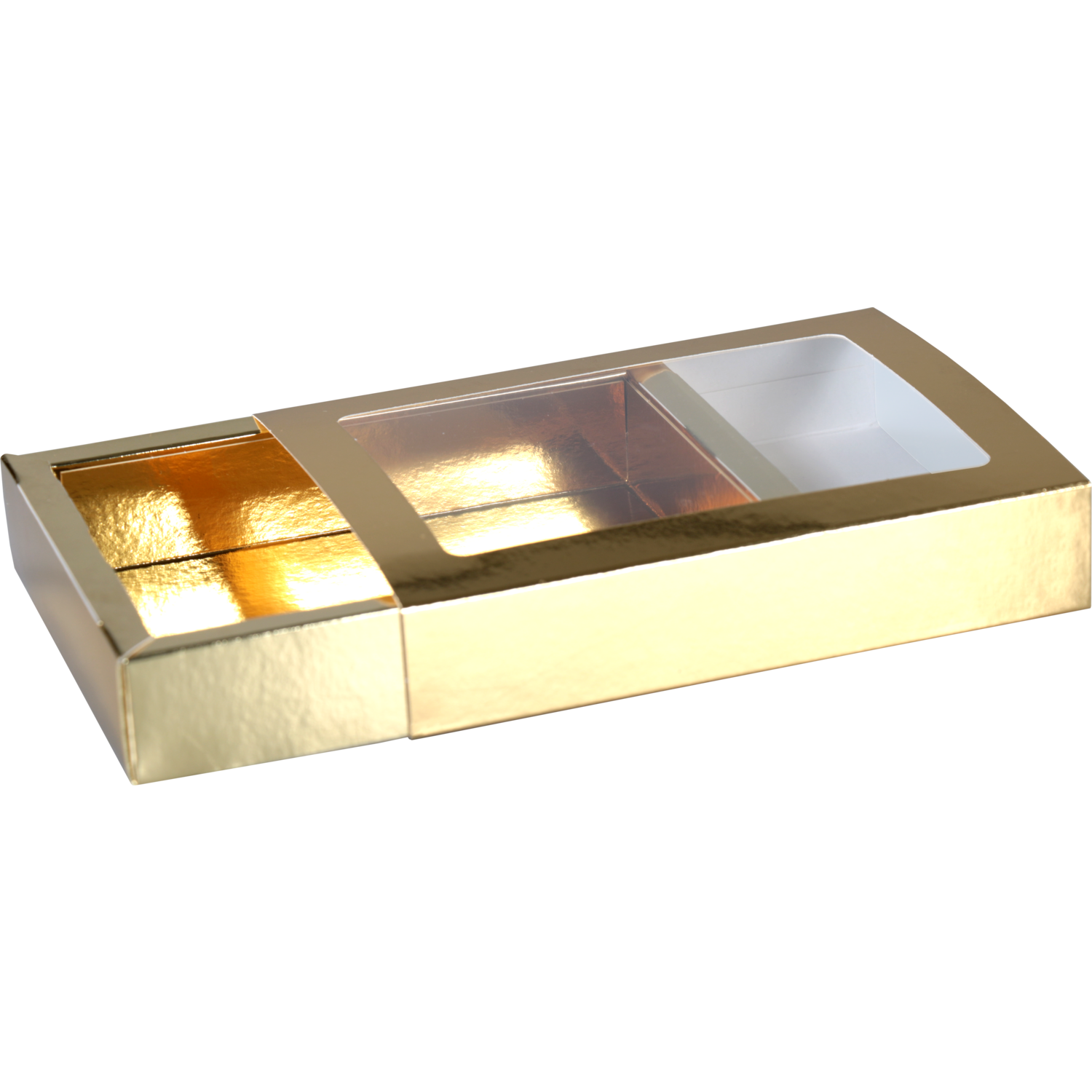 Chocoladeletterdoos, GK1, karton + PET, 129x89x24mm, Sinterklaas, goud
