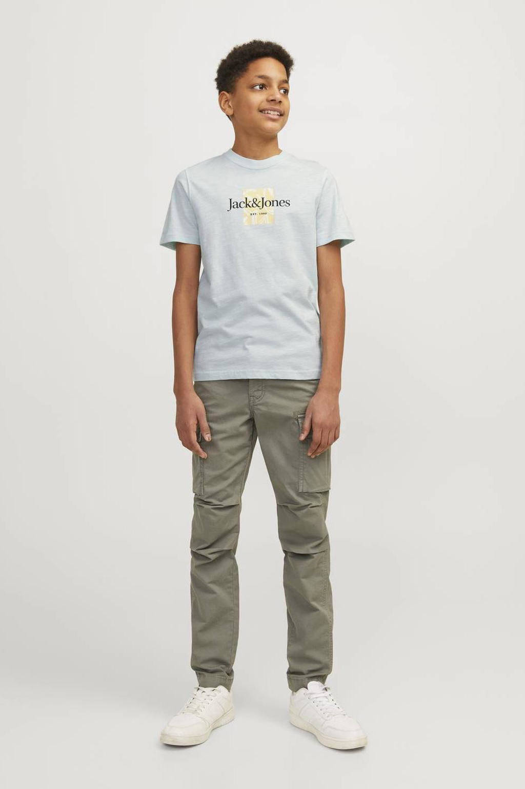JACK & JONES T-shirt JORLAFAYETTE met logo licht mintgroen