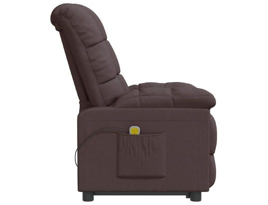 VIDAXL - Fauteuil Relaxation Fauteuil de massage marron foncé tissu