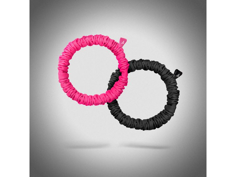 adidas Hair Scrunchies Schwarz und Lucid Pink Haargummis
