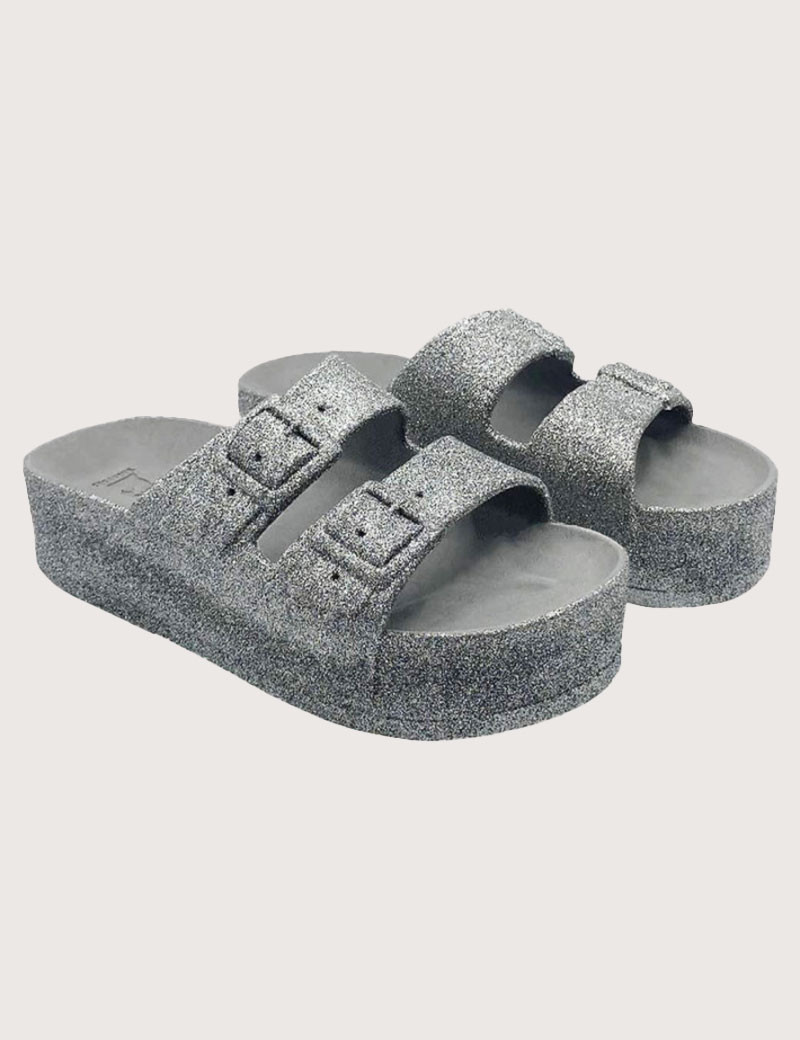CACATOES SANDALES COMPENSÉES FEMME CAIPIRINHA GLITTER GRIS