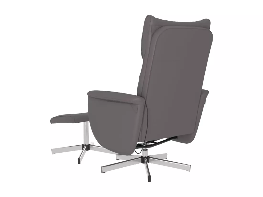 Fauteuil inclinable massant avec repose-pied gris similicuir