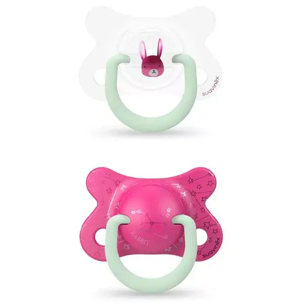 Chupeta Anatômica Suavinex +2m Dia e Noite Rosa Pacote com 2