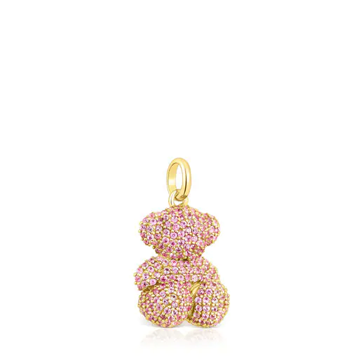 Pingente Urso Ousado em Safira e Ouro