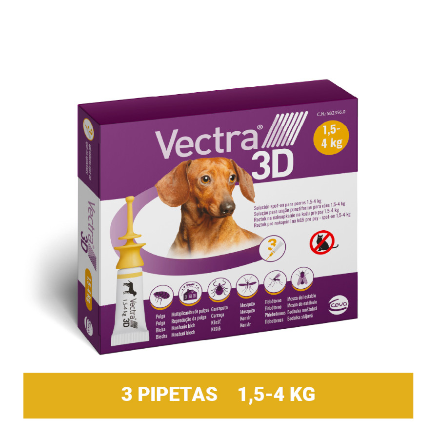 Pipetas antiparasitárias Vectra 3D para cães