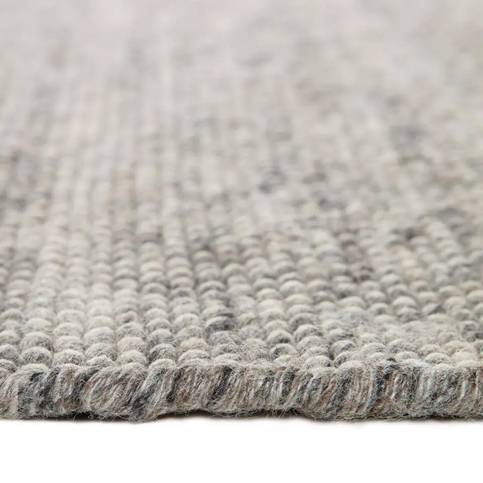 Eva interior Rond vloerkleed wol Antraciet - Cobble Stone - 180 x 180 cm